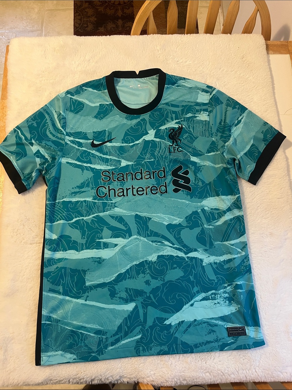 Nike Teal & Aqua Liverpool FC Graphic Soccer Jersey